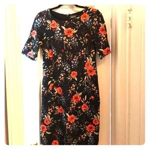 Lands End Elbow Pointe Sheath Dress Size 8 -print